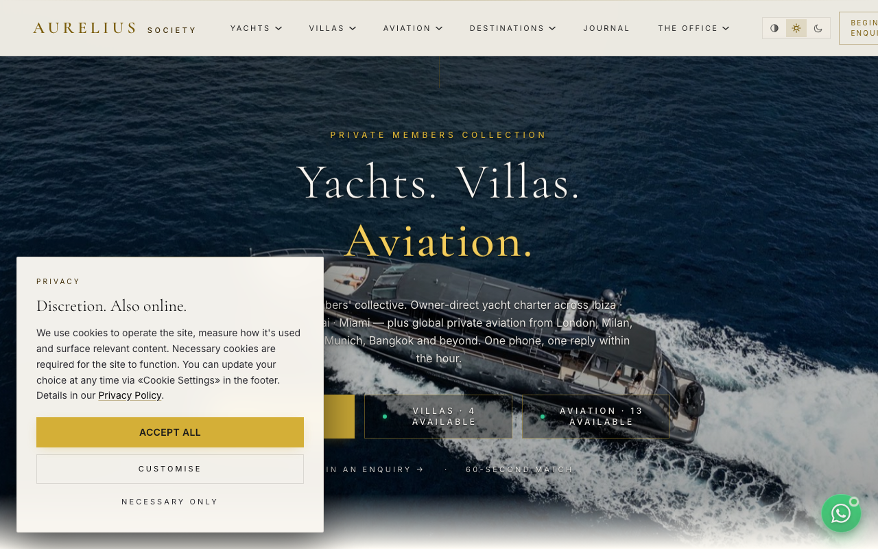 Aurelius Society Website Screenshot